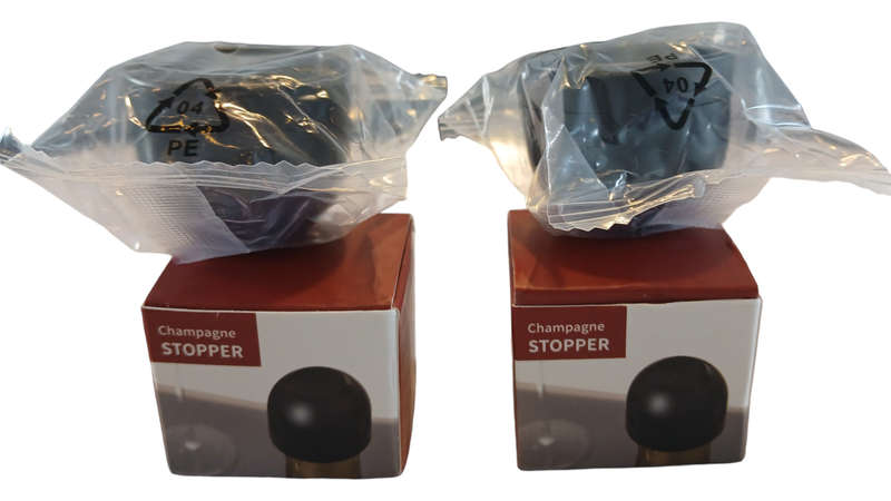 2pc-Champagne/Wine Bottle Caps- Reusable Champagne/Wine Stoppers- Bar Accessories( Set of 2) -Black