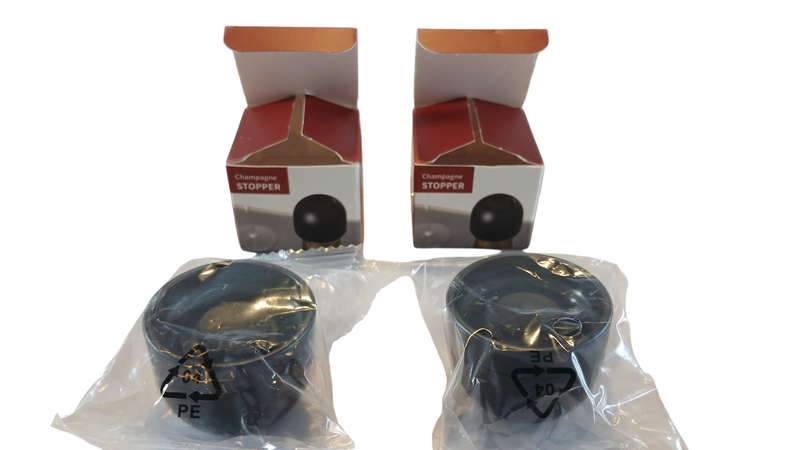 2pc-Champagne/Wine Bottle Caps- Reusable Champagne/Wine Stoppers- Bar Accessories( Set of 2) -Black