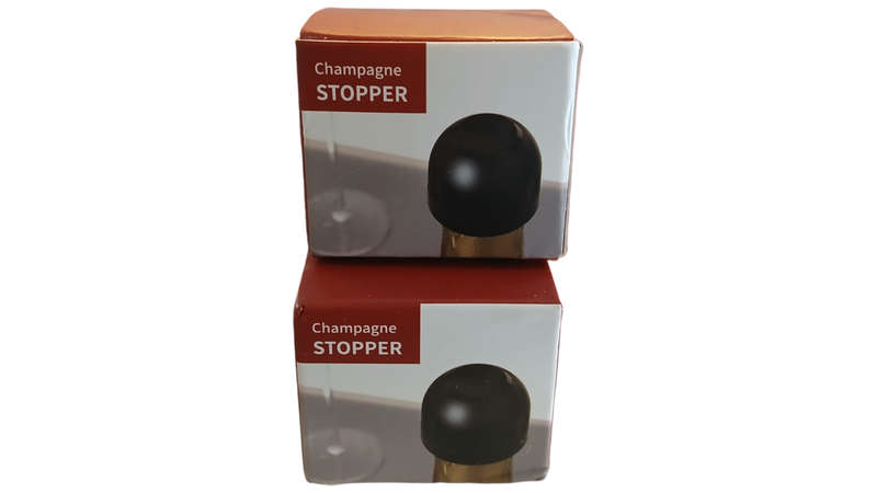 2pc-Champagne/Wine Bottle Caps- Reusable Champagne/Wine Stoppers- Bar Accessories( Set of 2) -Black