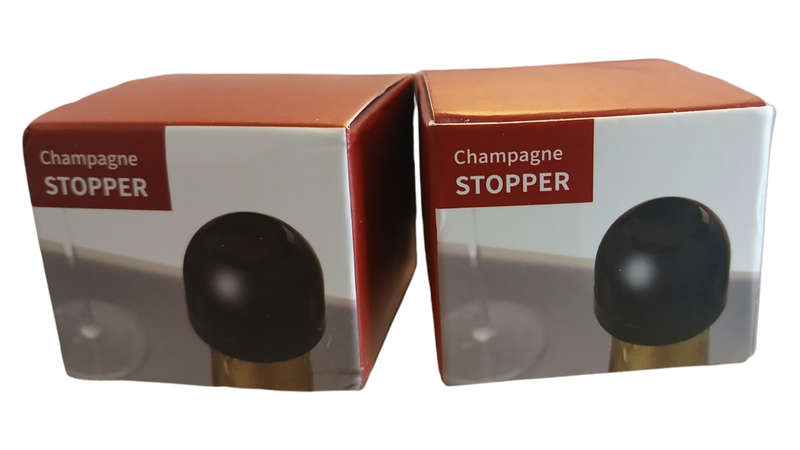 2pc-Champagne/Wine Bottle Caps- Reusable Champagne/Wine Stoppers- Bar Accessories( Set of 2) -Black