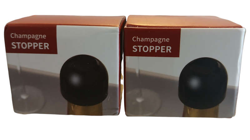 2pc-Champagne/Wine Bottle Caps- Reusable Champagne/Wine Stoppers- Bar Accessories( Set of 2) -Black