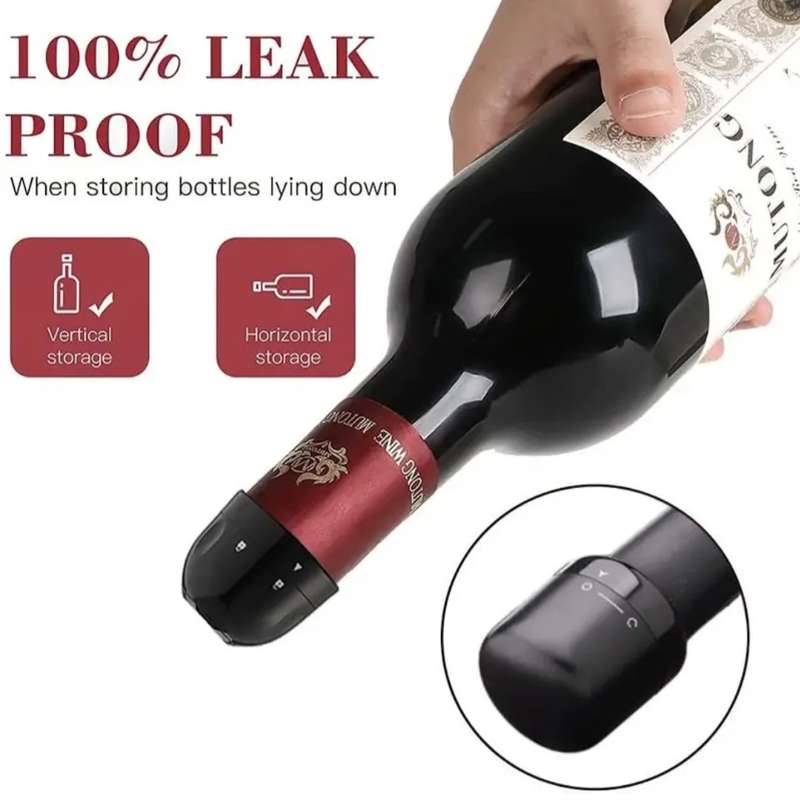 2pc-Champagne/Wine Bottle Caps- Reusable Champagne/Wine Stoppers- Bar Accessories( Set of 2) -Black