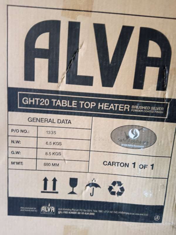 Alva GHT20 Table Top Heater