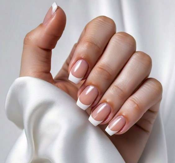 22pc Salon Quality Gel Nail Wraps, Gel Nail Strips, Nail Art - French White