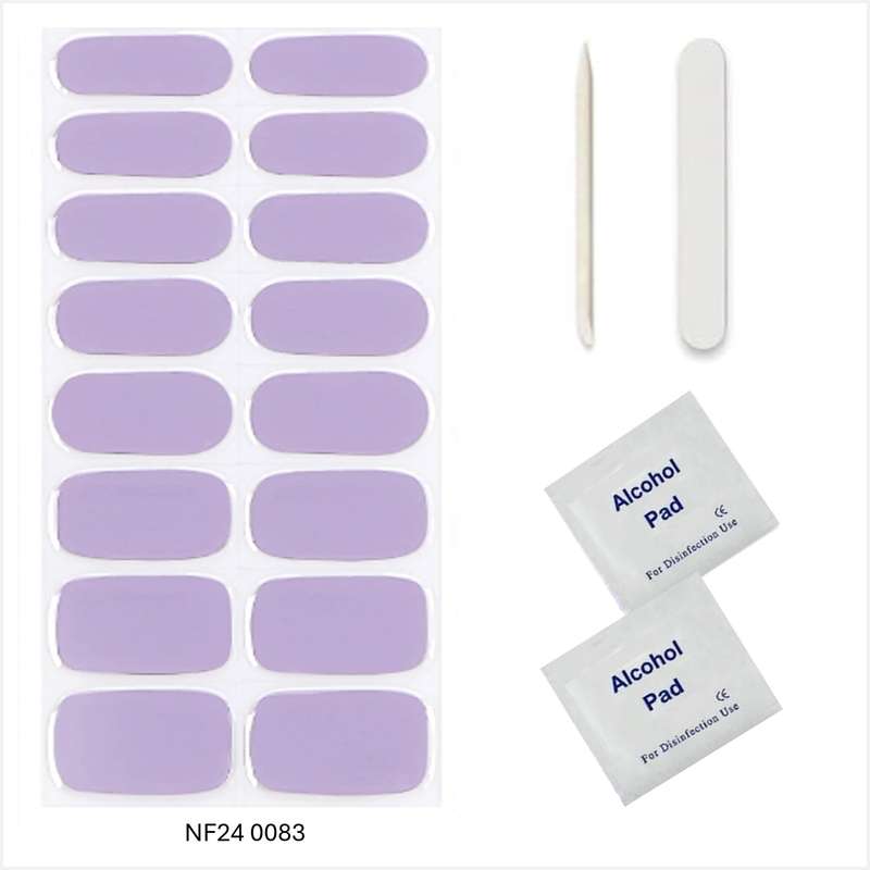 Lilac 16pc Semi Cured Gel Nail Wraps/ Gel Nail Strips cured with UV/LED -Easy to Apply, Long Lasting