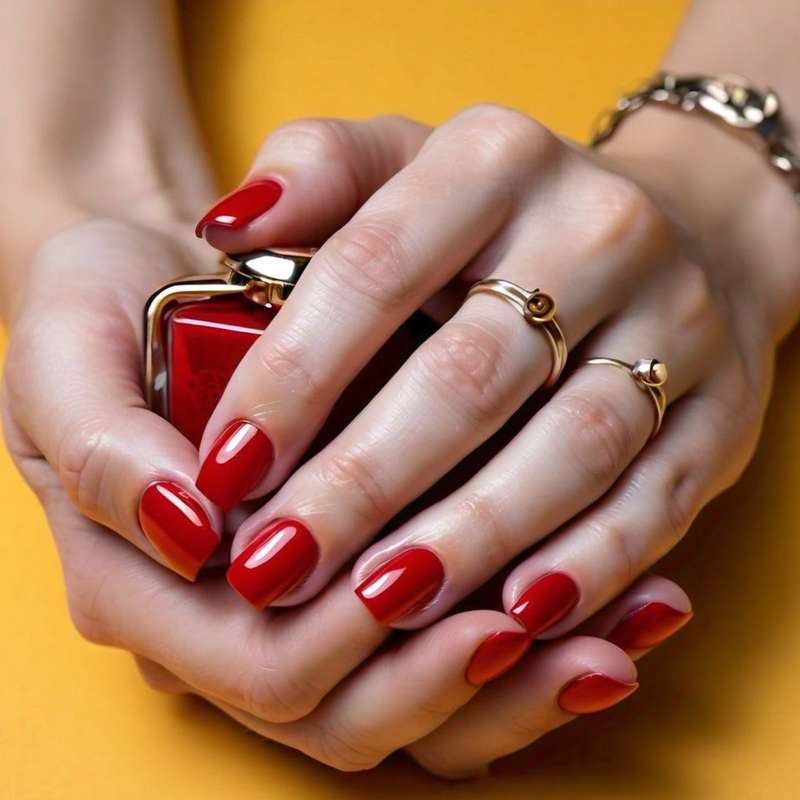 20pc Red Salon Quality Semi Cured Gel Nail Wraps /Gel Nail Strips cures with UV/LED - Long Lasting