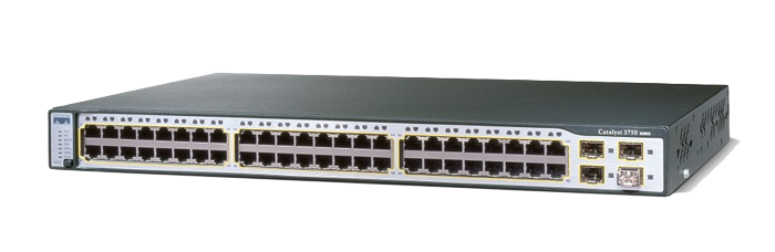 WS-C3750-48PS-E - Catalyst 3750 48 10/100 PoE + 4 SFP- Ethernet Network