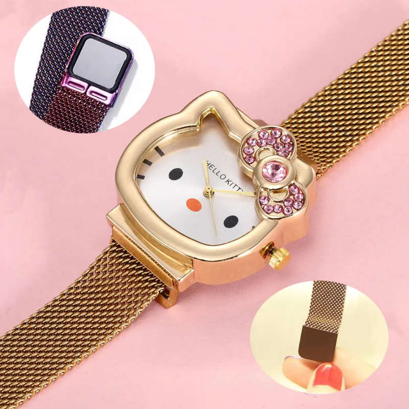 Hello Kitty Watch and Bracelet Set in elegant Rose Gold
