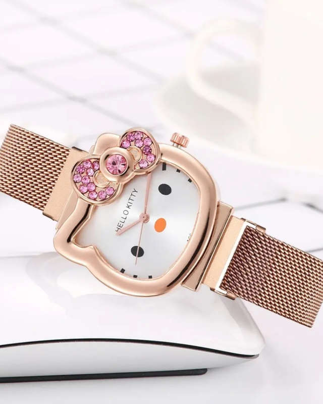 Hello Kitty Watch and Bracelet Set in elegant Rose Gold