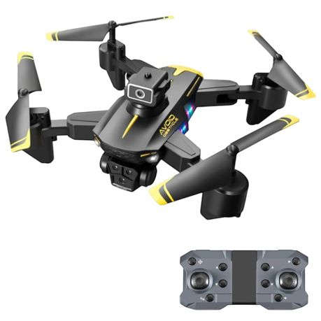 KY605s - HD Trio Camera Drone With One Click Aerial Stunts - Black/Yellow
