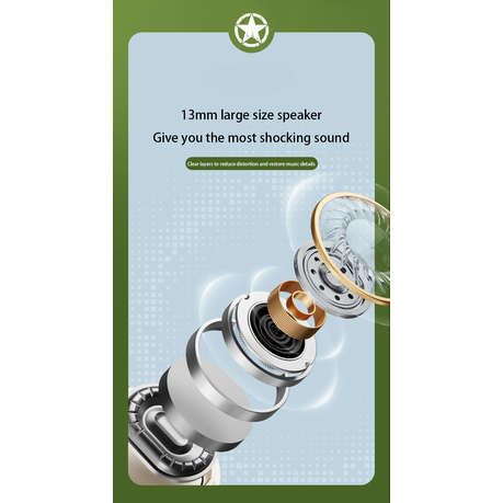 JEEP SPIRIT - EC002 - Hybrid Technology Earbuds with Touch Control - Green
