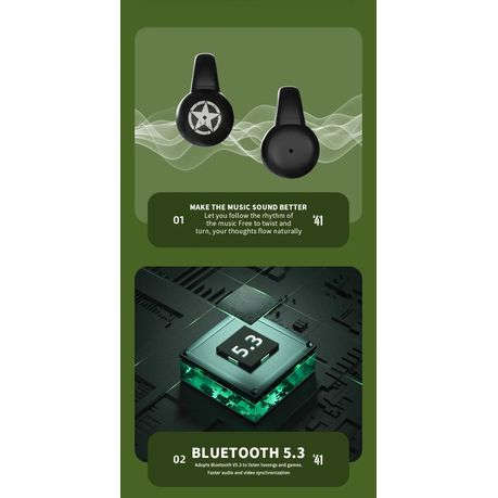 JEEP - EC002 - Wireless Ear Hook Earbuds With 270 Rotation - Black