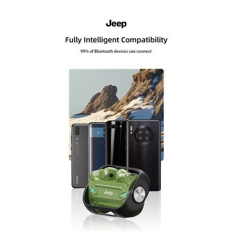 JEEP - EW001 - Sweatproof Wireless Earbuds with Sensitive Touch - Green