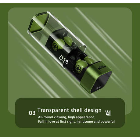 JEEP SPIRIT - EC002 - Hybrid Technology Earbuds with Touch Control - Green