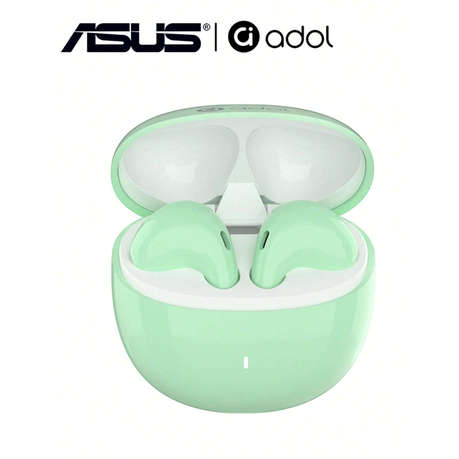 Asus - AS-UI - Semi-In-Ear Wireless Earbuds With Microphone - Green