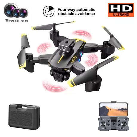KY605s - HD Trio Camera Drone With One Click Aerial Stunts - Black/Yellow