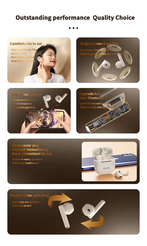 LENOVO - TC3301 - TWS Bluetooth Earbuds With Noise Cancellation