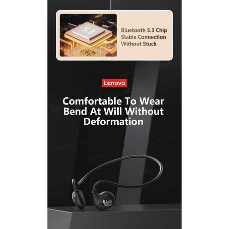 Lenovo Thinplus - XT95 - Wireless Bluetooth Bone Conduction Headset- Black