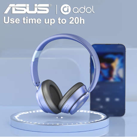 Asus - AS-D72 - Foldable Noise Reduction Wireless Headphone With Mic- Blue
