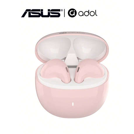 Asus - AS-UI - Semi-In - Ear Wireless Earbuds With Microphone - Pink