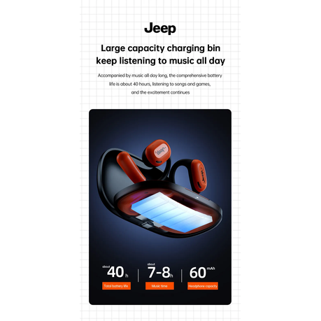 JEEP - EC001 - IPX5 Waterproof Earbuds With Touch Control - Black & Orange
