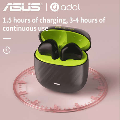 Asus - AS - 172 - Noise Cancelling Wireless Earbuds With Microphone - Black