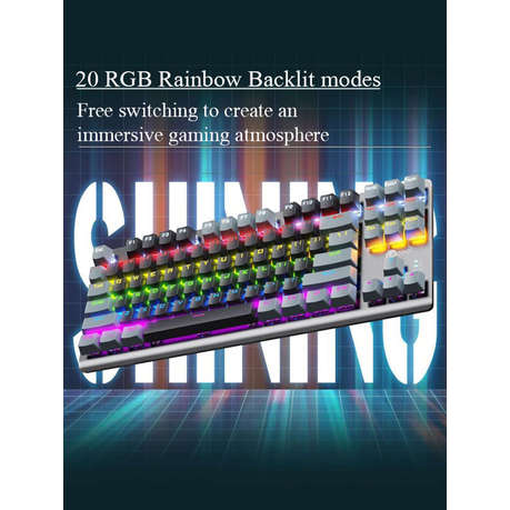 LENOVO Lecoo - GK304 - Wired RGB Backlit Gaming 87 Key Keyboard - Grey