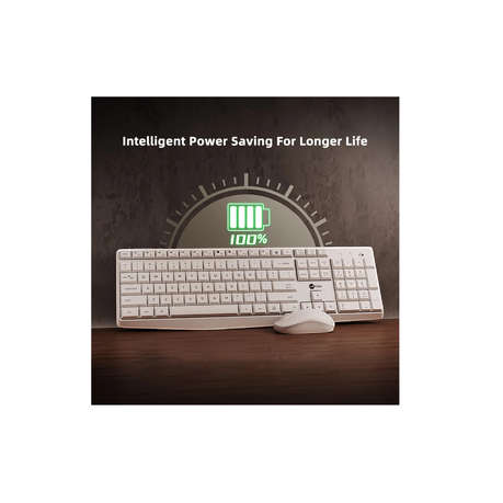 LENOVO LECOO - KW211 - Wireless Quiet Ergonomic Keyboard & Mouse - White