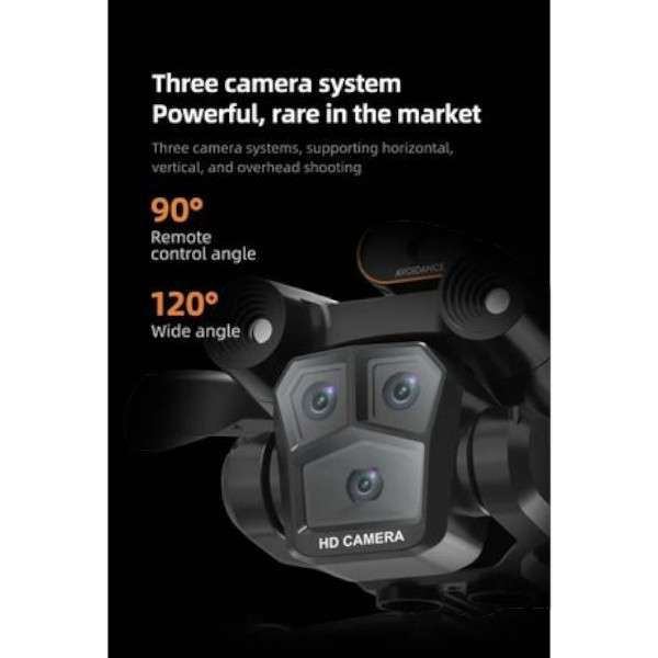 M4 - Triple Lens Drone With Optical Flow & Aerial Photography - Black