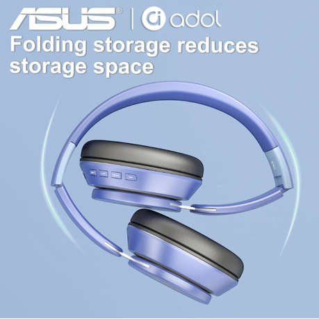 Asus - AS-D72 - Foldable Noise Reduction Wireless Headphone With Mic- Blue