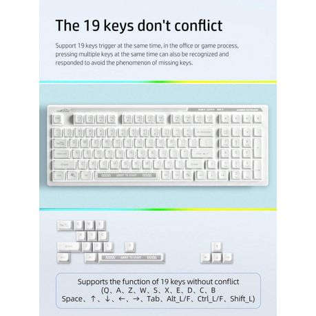 HP - Wired Low Noise Keyboard With Backlit Keys - White