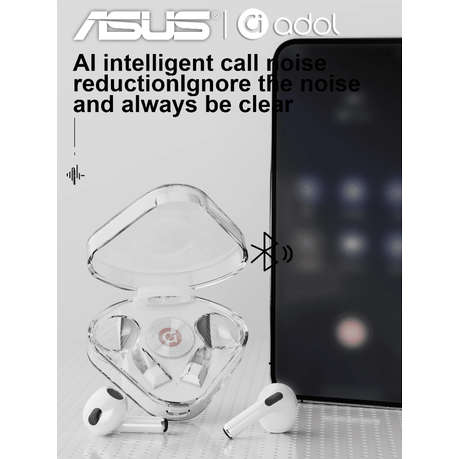 Asus - AS-938 - Noise Cancelling Wireless Earbuds With Microphone - White