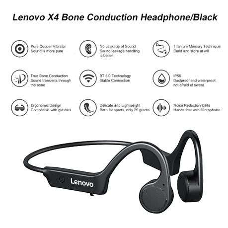 Lenovo ThinkPlus - X4 - Ear-hook Bone Conduction Wireless Headset - Black