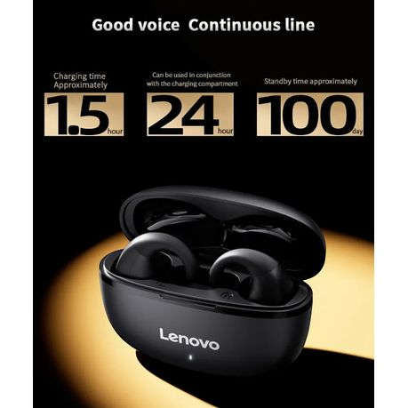 LENOVO - TC3403 - Noise Cancelling Earbuds With IPX4 Waterproof Rating - White