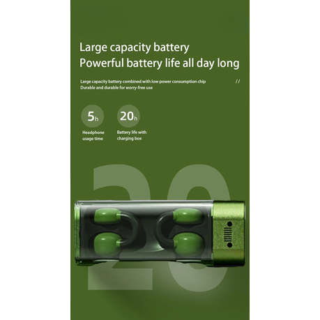 JEEP SPIRIT - EC002 - Hybrid Technology Earbuds with Touch Control - Green