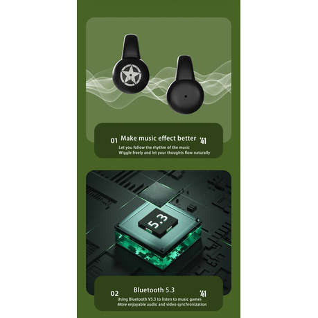 JEEP SPIRIT - EC002 - Hybrid Technology Earbuds with Touch Control - Green