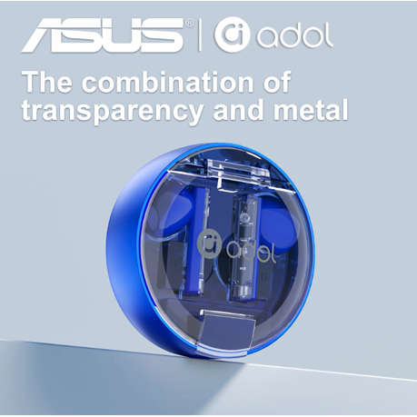 Asus - AS - TK - Semi-In-Ear Wireless Earbuds With Microphone - Blue