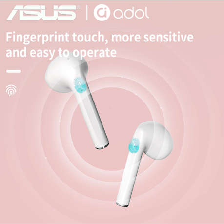 Asus - AS - 172 - Noise Cancelling Wireless Earbuds With Mic - White Orange