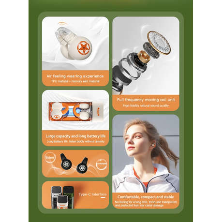 JEEP SPIRIT - EC002 - Hybrid Technology Earbuds with Touch Control - Green