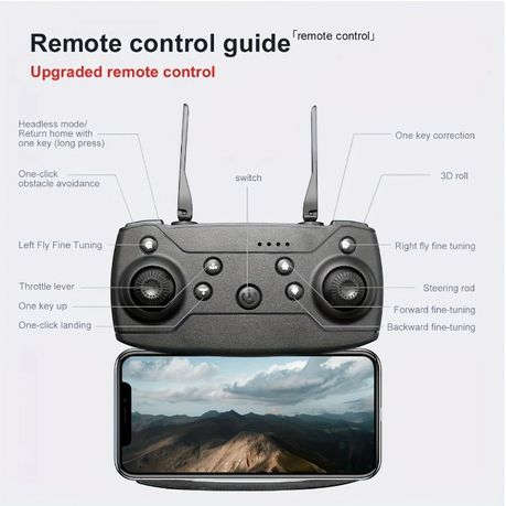 E99 - Professional Rechargeable RC Drone With Single Camera - Black