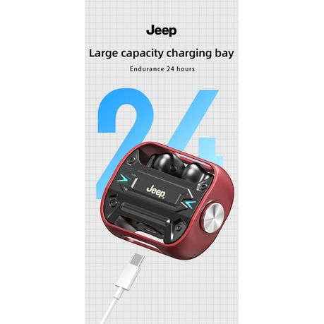 JEEP - EW001 - Sweatproof Wireless Earbuds With Sensitive Touch - Red