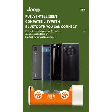 JEEP - EC002 - Wireless Ear Hook Earbuds With 270 Rotation - Black