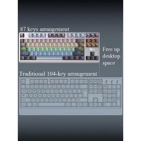 LENOVO Lecoo - GK304 - Wired RGB Backlit Gaming 87 Key Keyboard - Grey