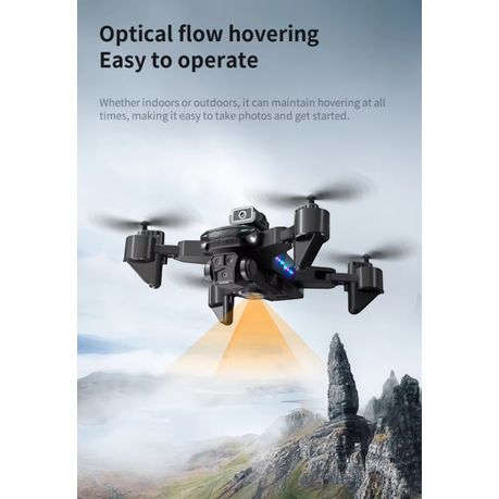 KY605s - HD Trio Camera Drone With One Click Aerial Stunts - Black/Yellow