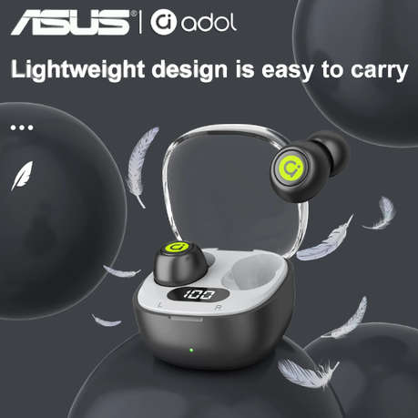 ASUS - AS101 - Semi-In-Ear Noise Cancelling Earbuds With Mic - Black