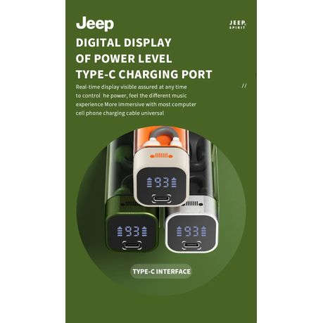 JEEP - EC002 - Wireless Ear Hook Earbuds With 270 Rotation - Black
