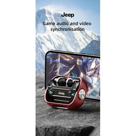 JEEP - EW001 - Sweatproof Wireless Earbuds With Sensitive Touch - Red