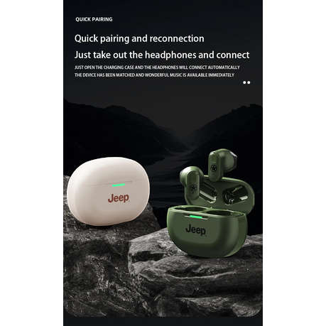 JEEP - EW011 - IPX5 Waterproof Earbuds with Noise Cancellation - Beige