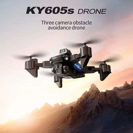 KY605s - HD Trio Camera Drone With One Click Aerial Stunts - Black/Yellow