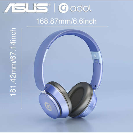 Asus - AS-D72 - Foldable Noise Reduction Wireless Headphone With Mic- Blue